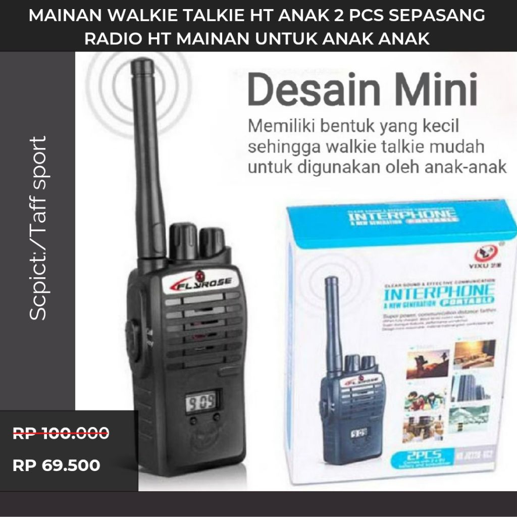 Promo Mainan Walkie Talkie HT Anak 2 Pcs Sepasang Radio HT Mainan Untuk Anak Anak
