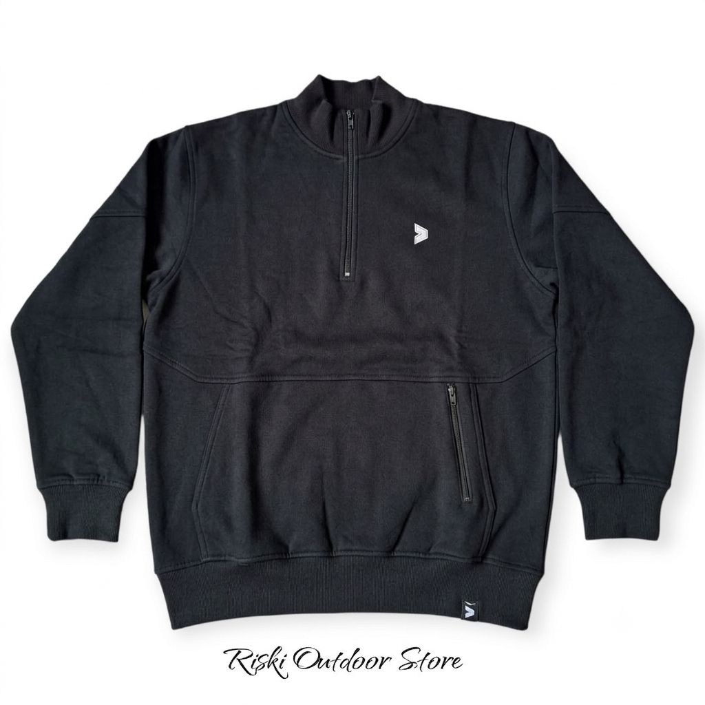JAKET KALIBRE HALF ZIP HOODIE BLACK ORIGINAL