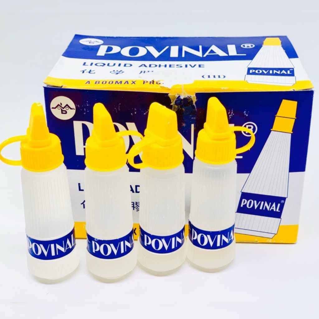 Lem Kertas Povinal Cair 22ml - Lem Cair Bening, Lem Kertas Serbaguna, Lem Slime