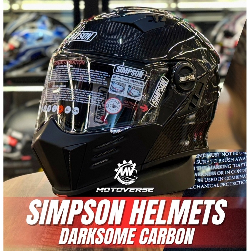SIMPSON Darksome CARBON (FREE PINLOCK) - Helm Simpson Modular Flip Up