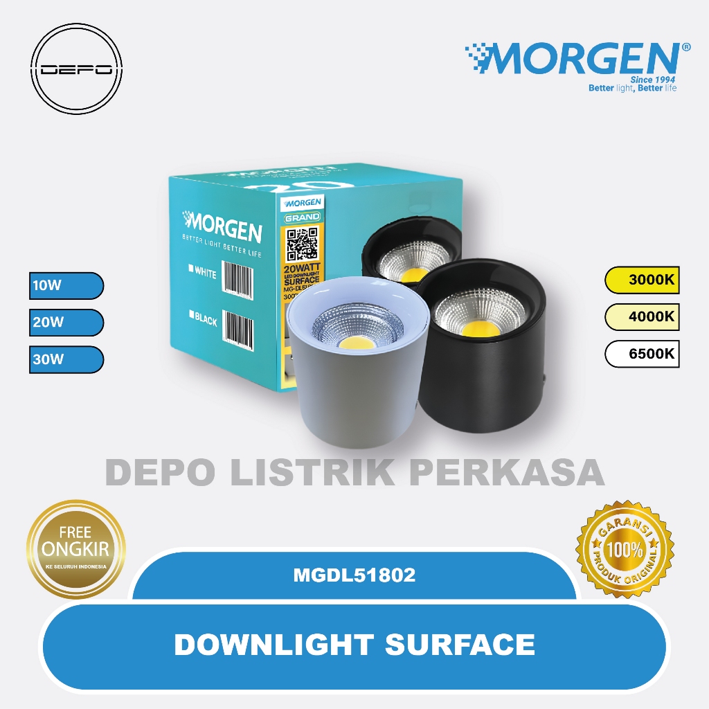 Downlight Spot Outbow Morgen Downlight Surface 10W 20W 30W