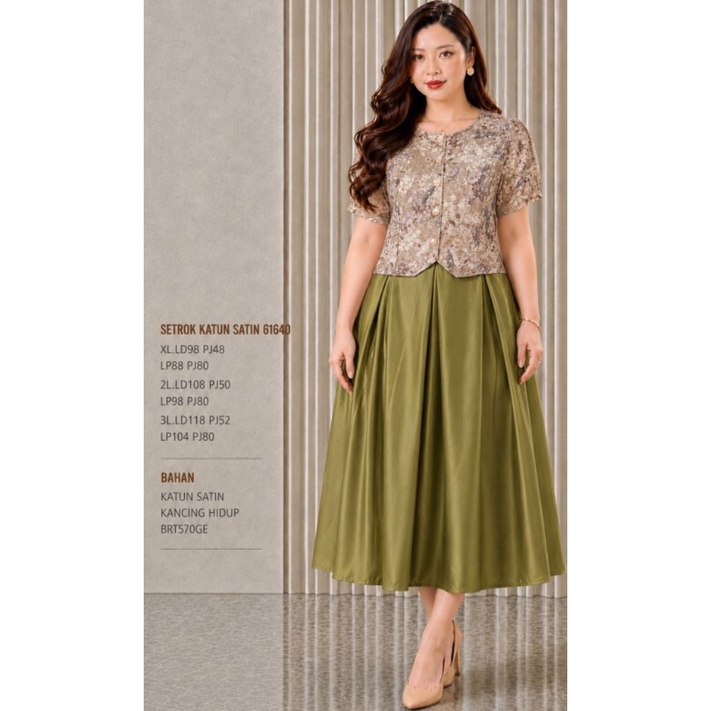 FC 61640 Setelan rok katun satin