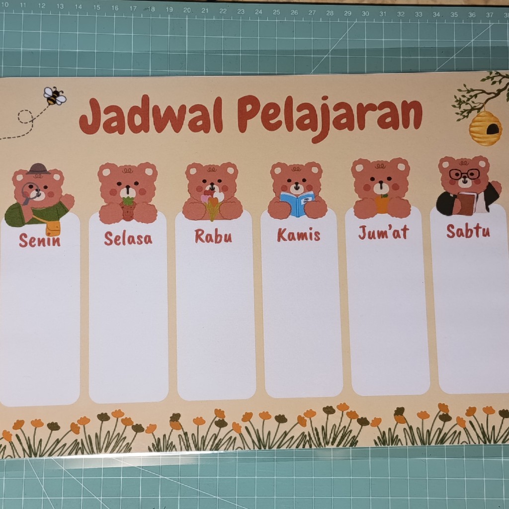 Custom Jadwal Pelajaran Wipe & Clean