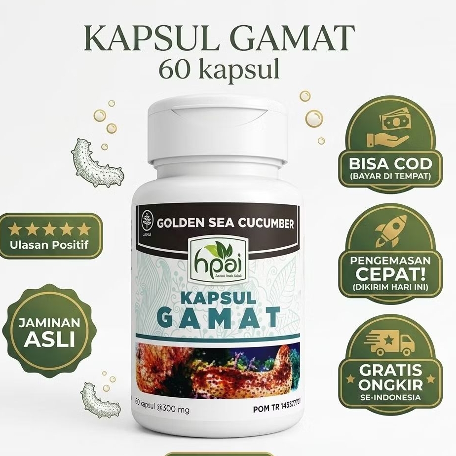 KAPSUL GAMAT TERIPANG EMAS 60 KAPSUL