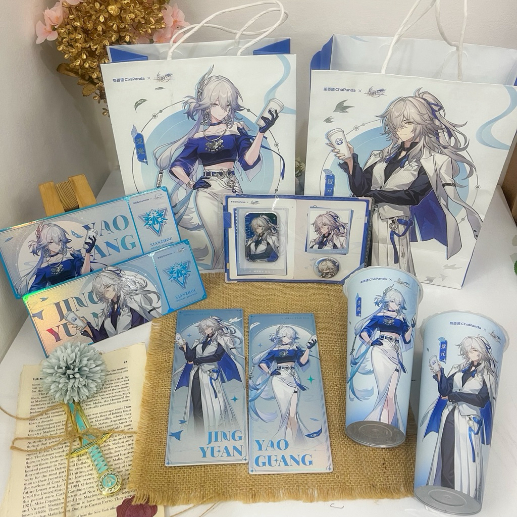 READY STOCK OFFICIAL Honkai Star Rail HSR x Chapanda Collab Jing Yuan Yao Guang Badge Tiket Glitter 