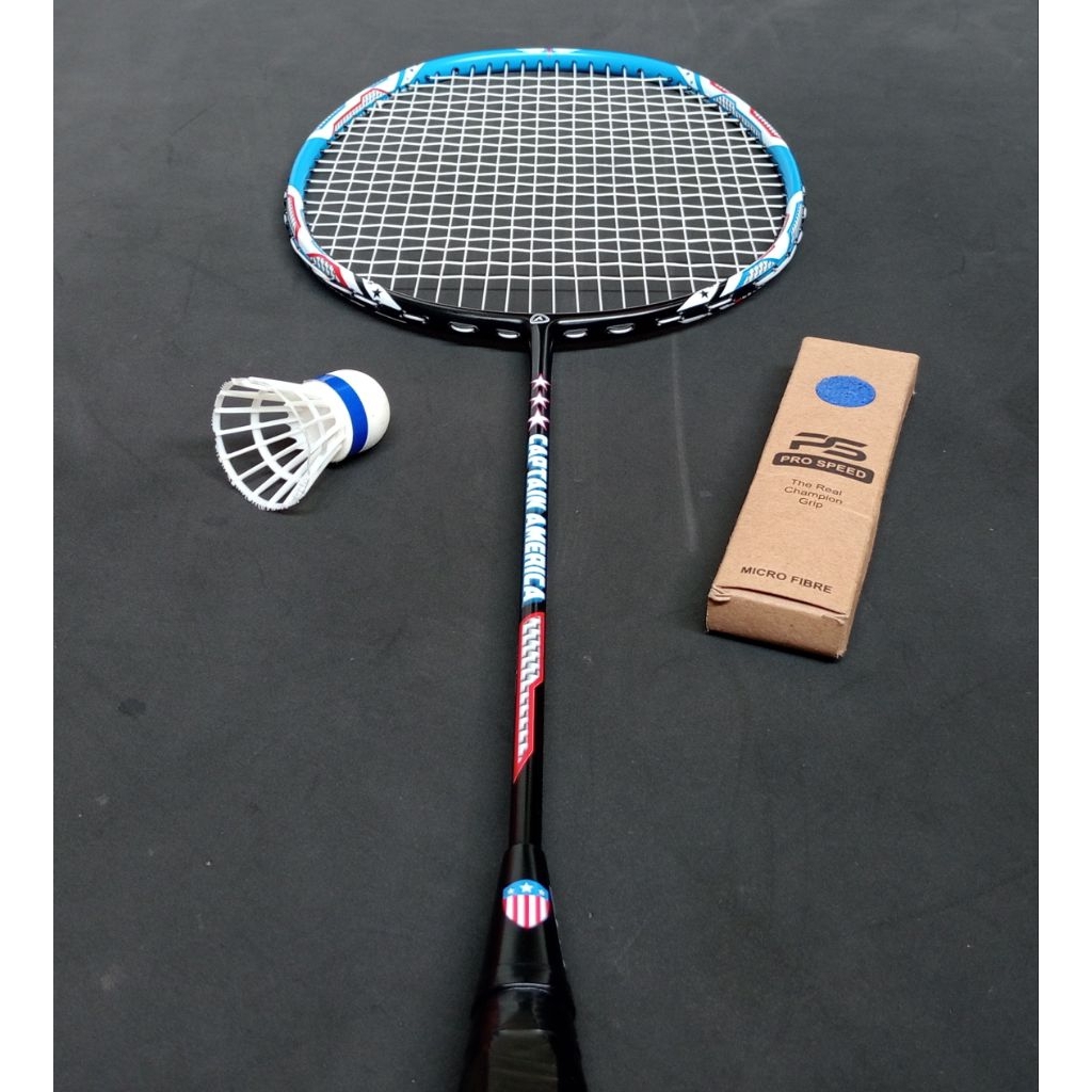 Raket badminton bekas second original kansa captain america