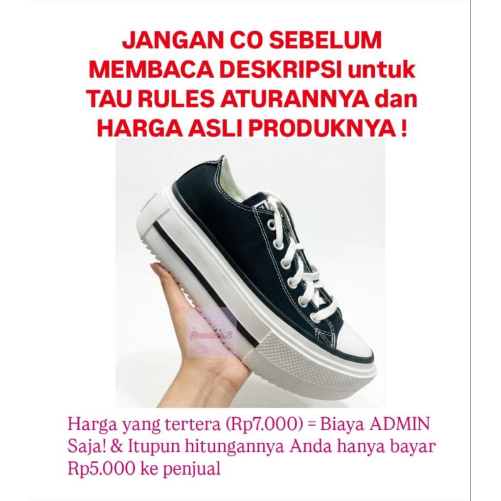 (Biaya ADMIN) Converse Ctas Lift Double Stack Ox