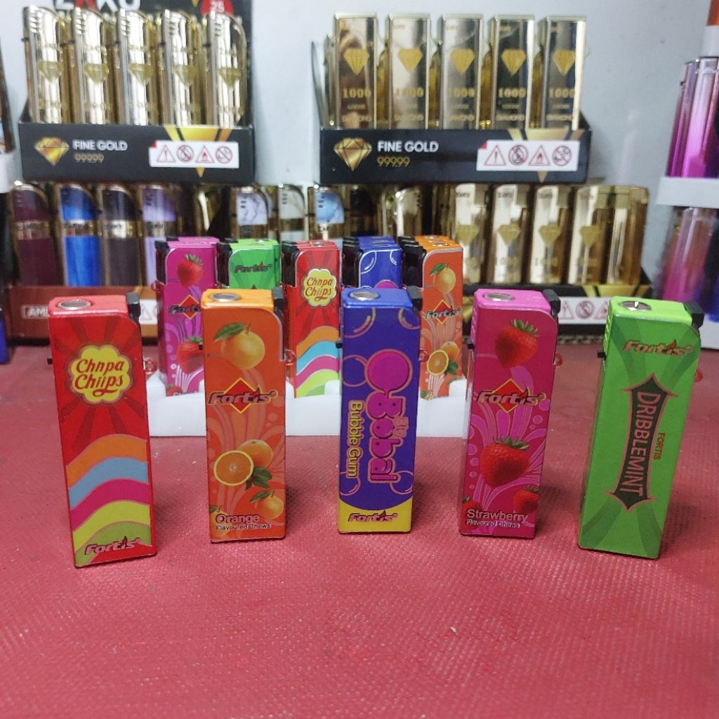 Korek Api Bara Fortis Bubble Gum / Korek Gas Fortis Motif Permen