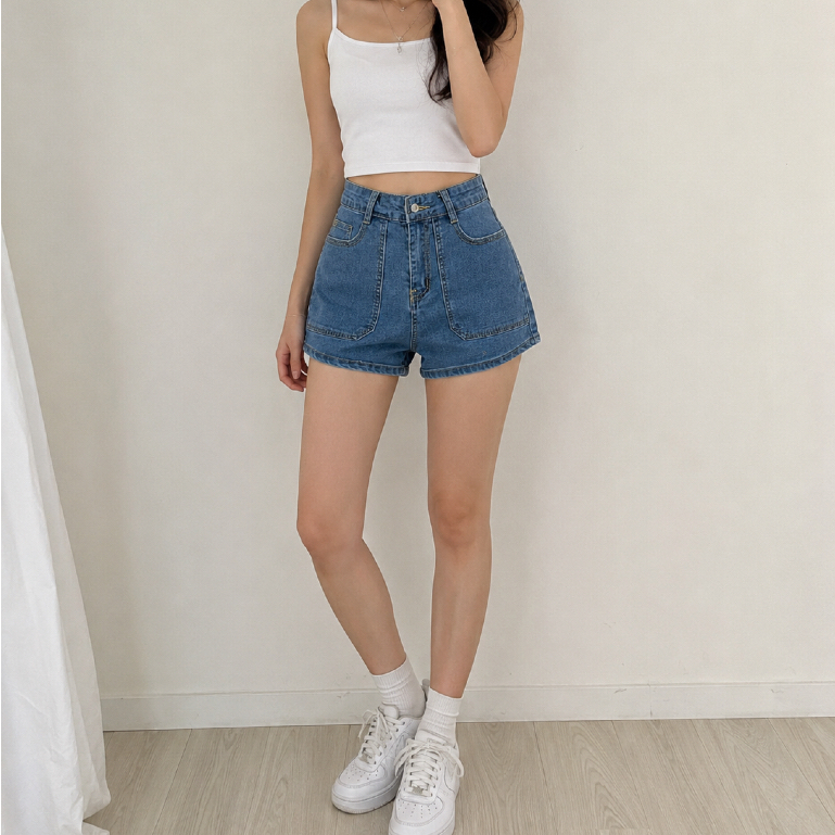 Celana Hotpants Jeans Pendek Wanita Highwaist Premium Korean Style C17
