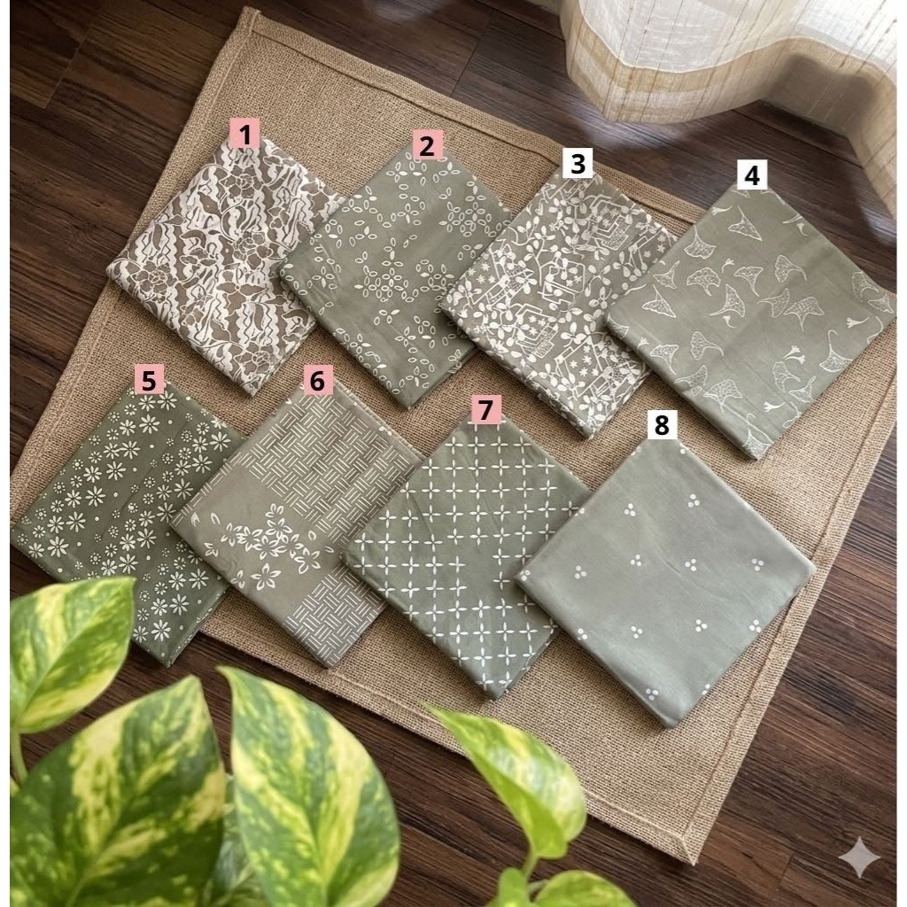 KAIN BATIK CAP WARNA HIJAU MINT HIJAU GREENTEA BATIK CAP WARNA SAGE JADE