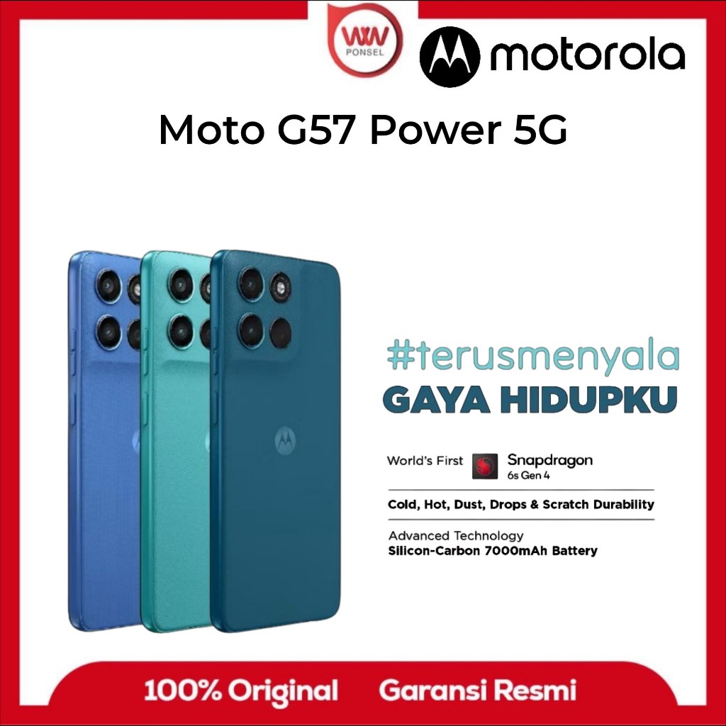 HP Motorola G57 Ram 8GB Internal 256GB Garansi Resmi