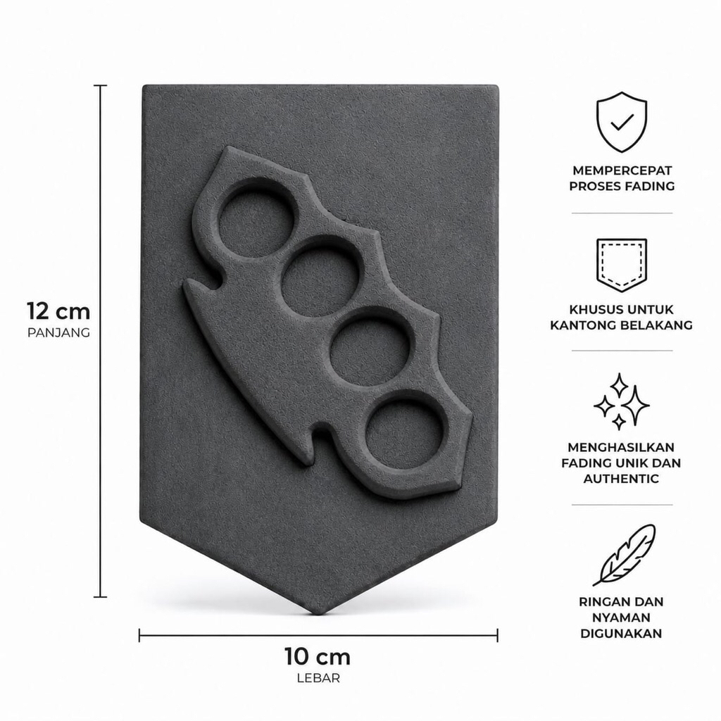 Patch Backpocket Denim Aksesoris Fading Celana Denim Aksesoris Mempercepat Fading Celana Denim Karak