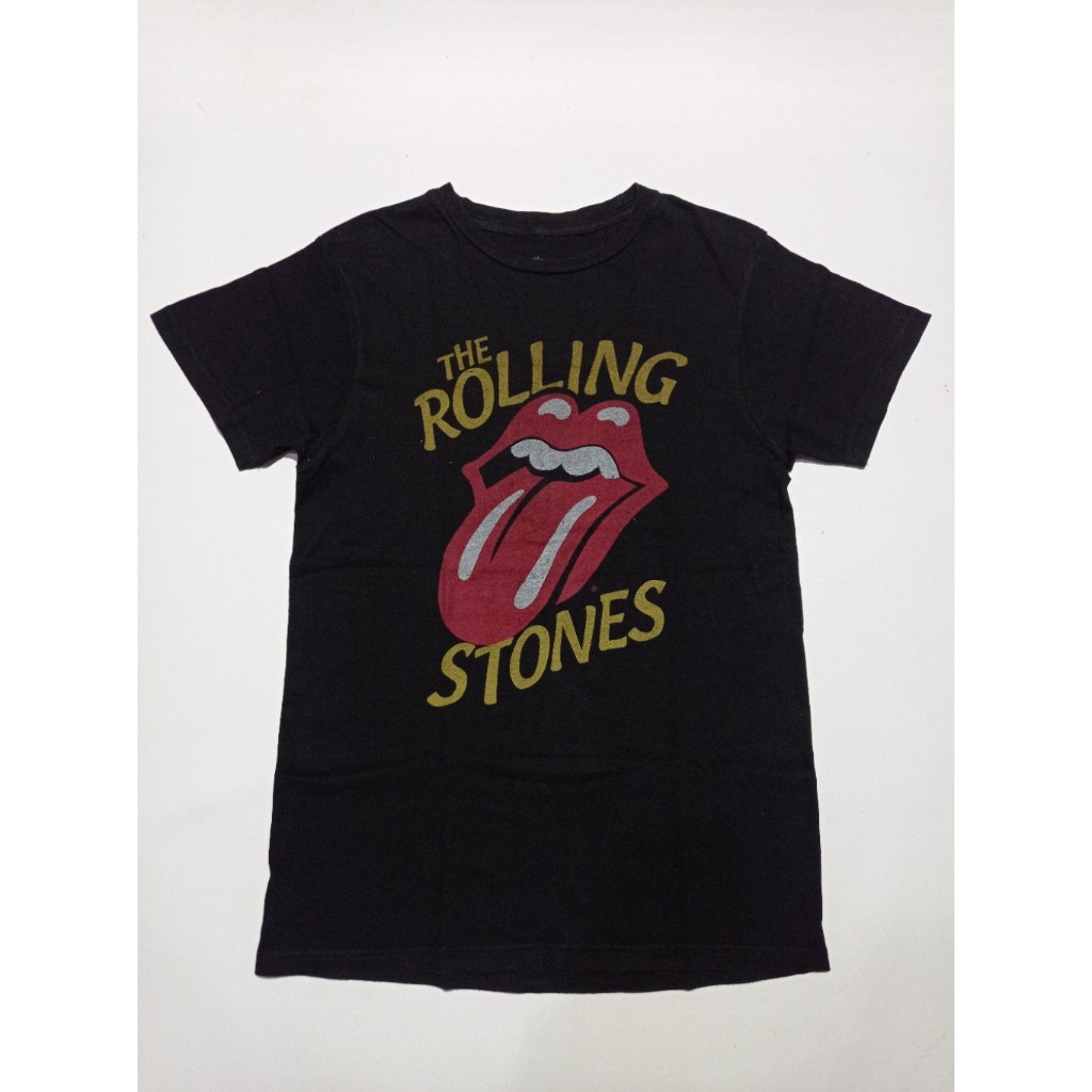 Kaos Band The Rolling Stones Official Merchandise ©2019 Warna Hitam Size S Second Brand The Rolling 