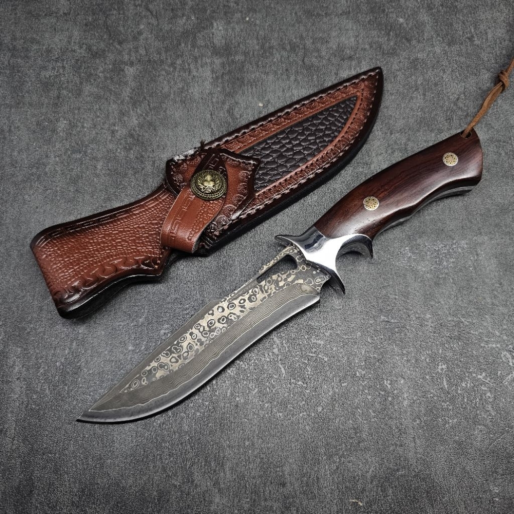 Pisau Outdoor Bushcraft Damascus Camping Knife FBD002