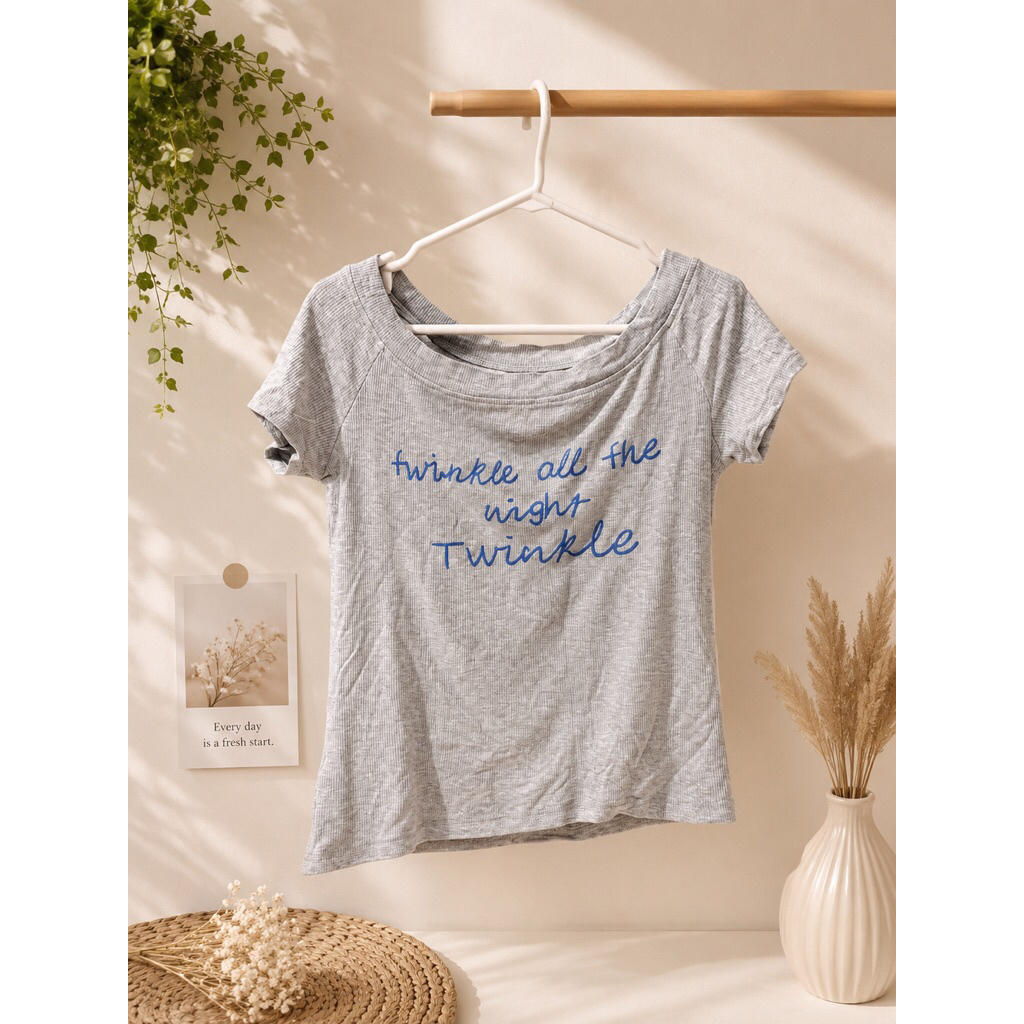 Atasan Twinkle Ribbed Tee