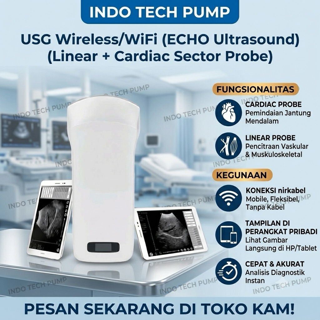 USG Portable Linear Wireless Wifi Probe Ultrasond Scranner Androit Apple Windows Kompitabel
