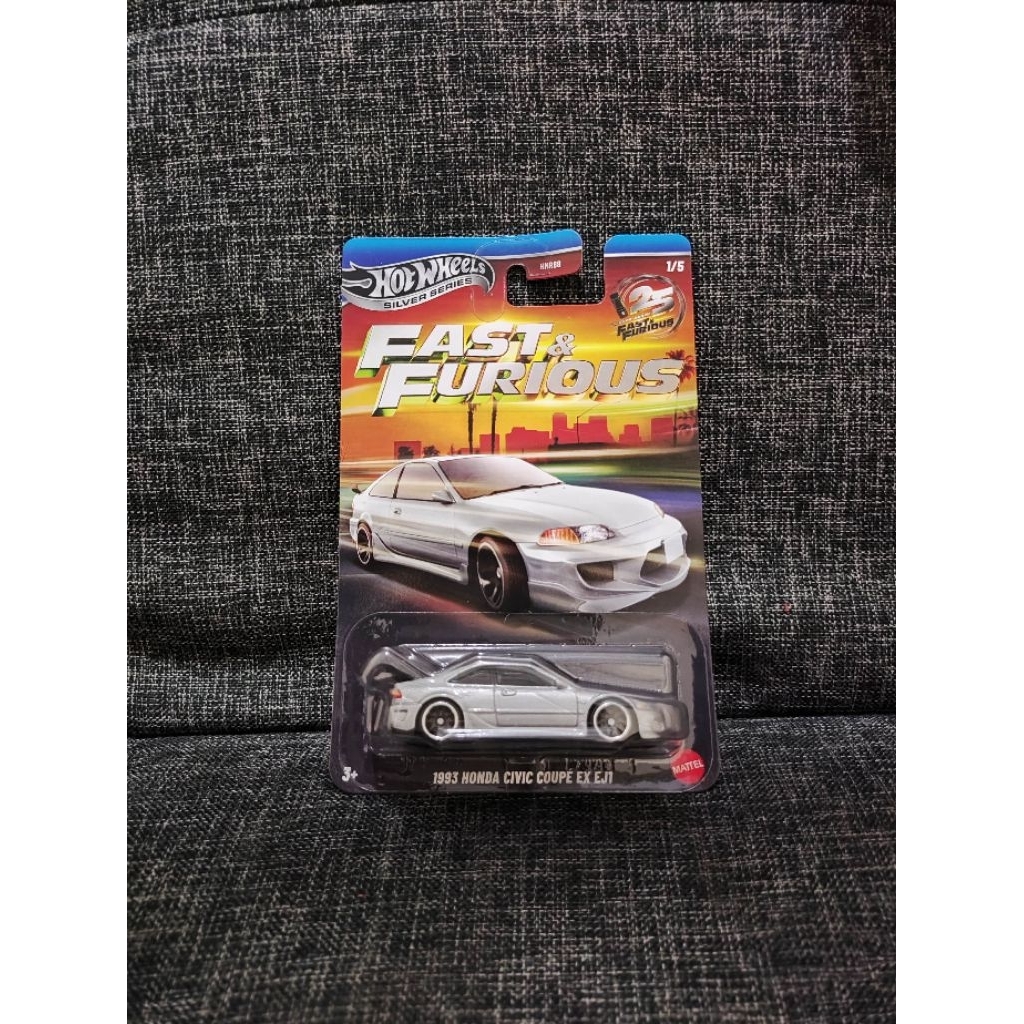 hotwheels  fnf honda civic coupe ex ej1 silver series fakezamac