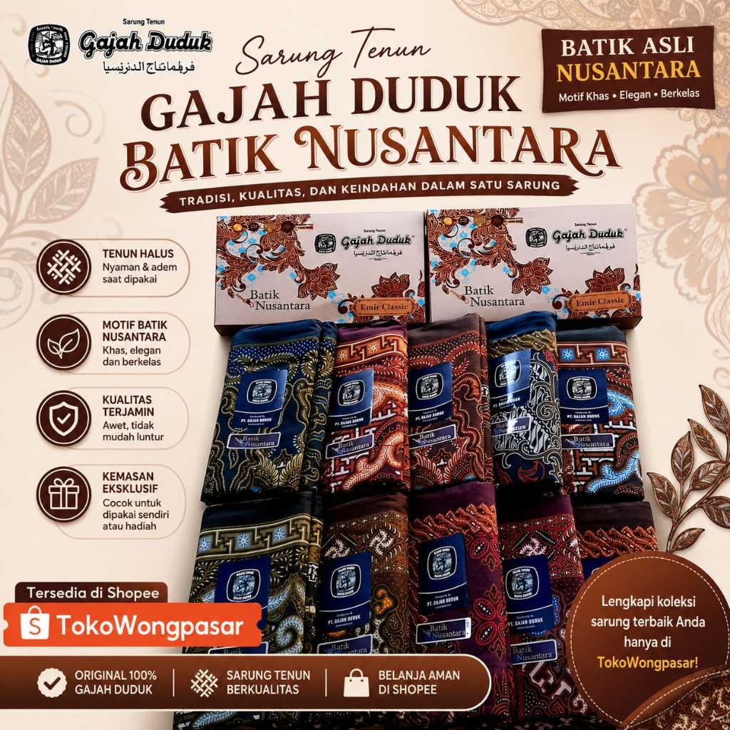 1DUS SARUNG GAJAH DUDUK MOTIF BATIK