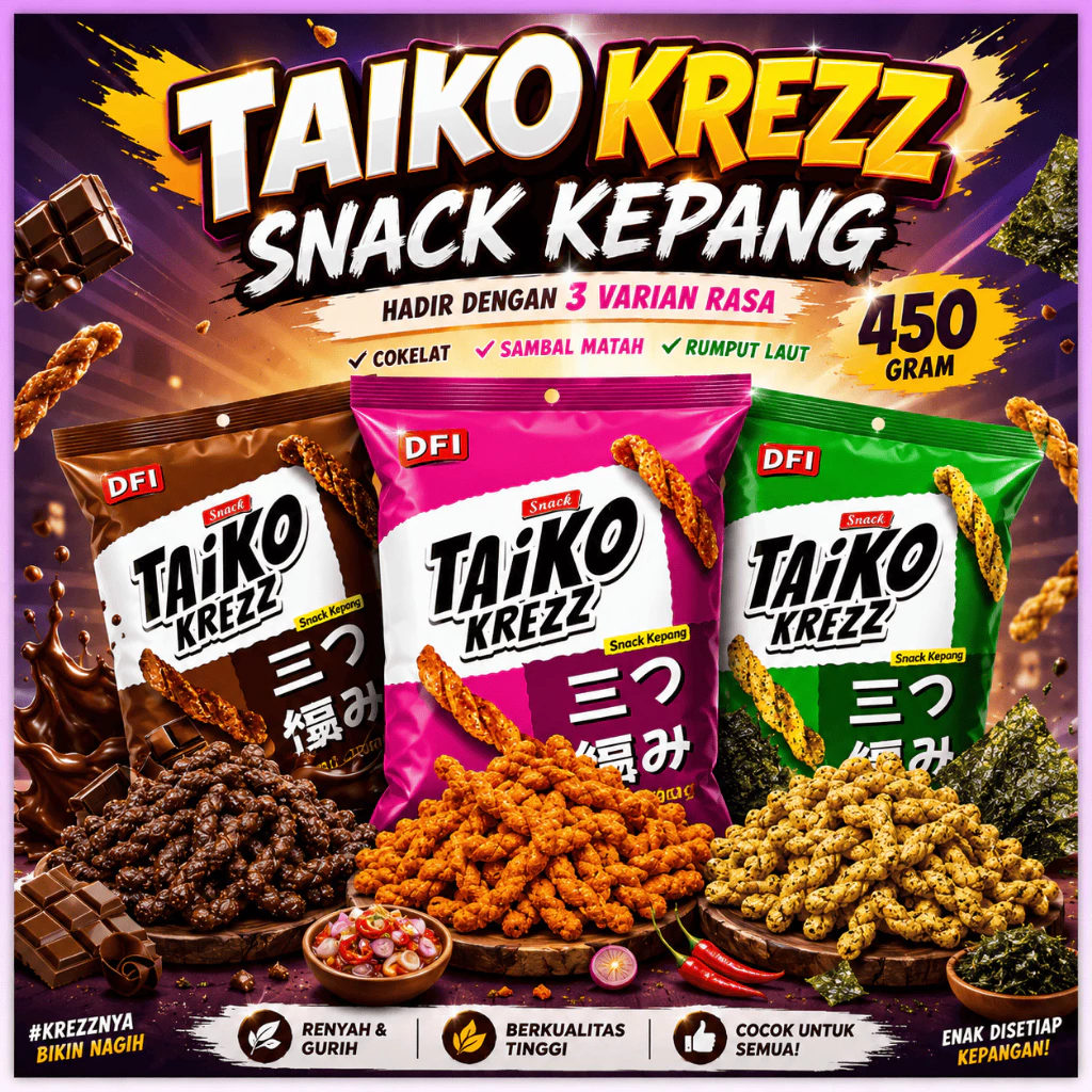 Camilan Kepang Kriuk Rasa Gurih Pedas Khas Jepang Snack Halal