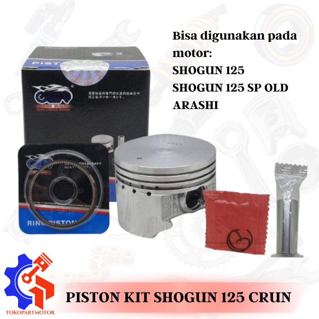 PISTON KIT SEHER KIT PISTON RING SHOGUN 125 / SHOGUN 125 SP OLD / ARASHI CRUN