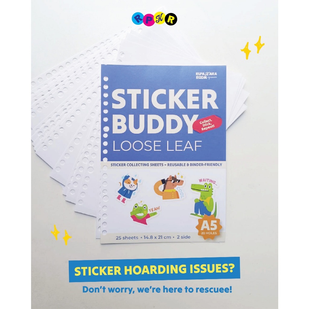 Sticker Buddy - Isi Binder Loose Leaf untuk Koleksi Stiker A5