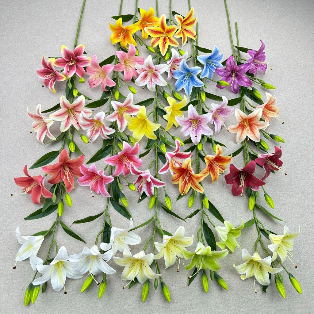 Bunga Lili Palsu 35cm 1 Batang Plastik Batang Besi Dekorasi Rumah Aesthetic Anti Luntur