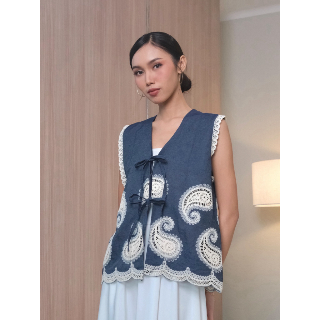 YCWOFFICIAL LIHANNA LEMETED STOCK YA Rompi denim hijab | atasan wanita | vest denim premium | baju c