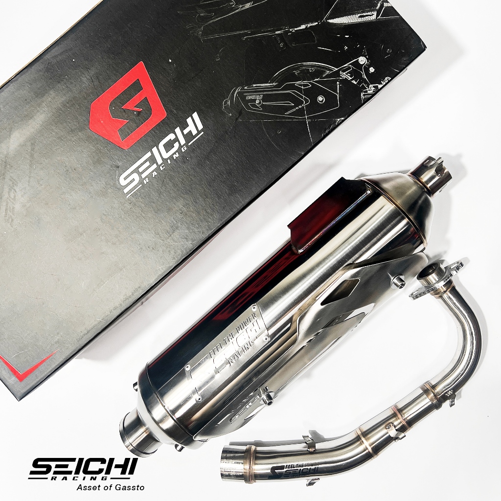Seichi Knalpot Standar Racing Mio Sporty Smile Soul Fino Karbu Tech 3 Stainless PNP Original