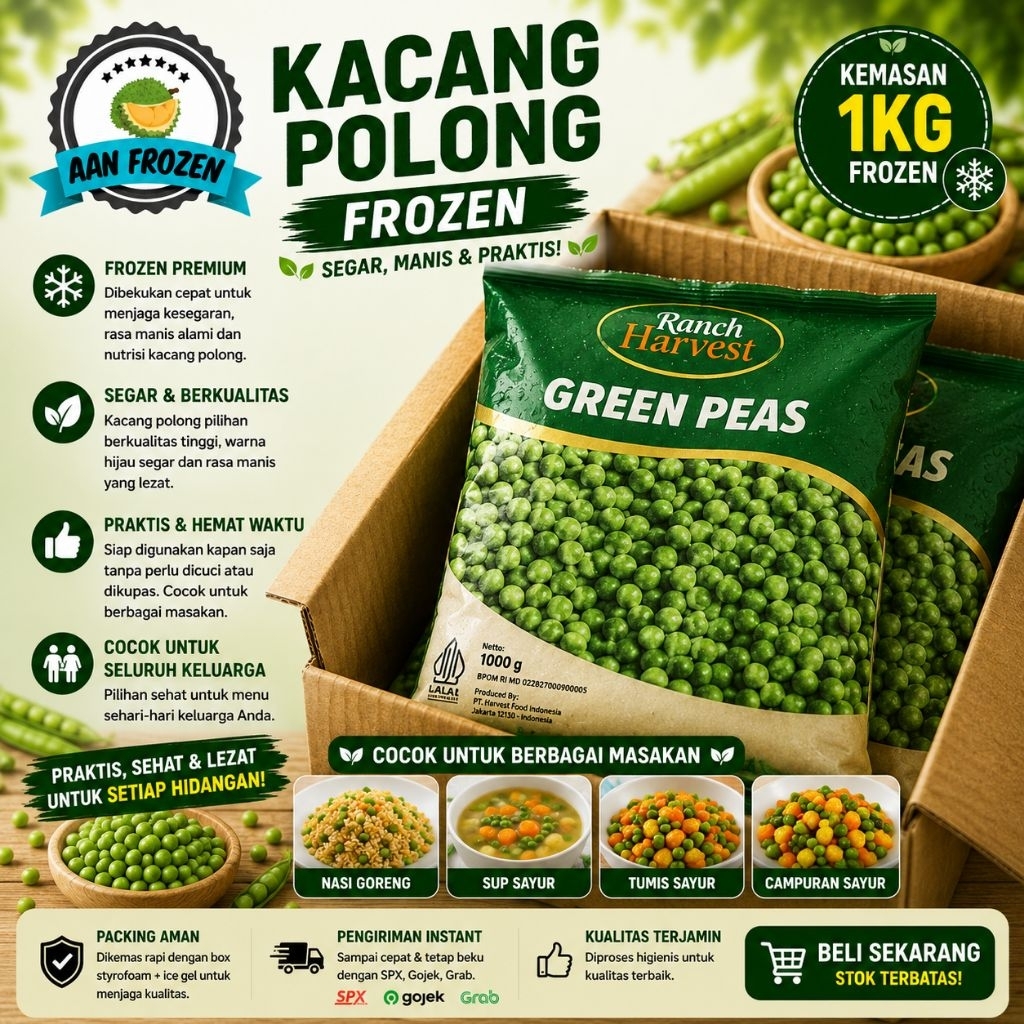 Kacang Polong Frozen / Kacang polong beku / Kacang Polong Frozen 1kg