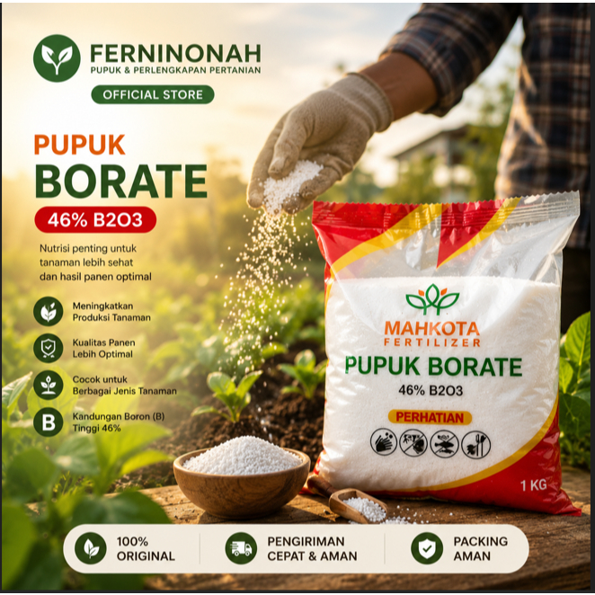 Promo Cod Pupuk Borate Mahkota 1Kg (Kemasan Pabrik) Tanaman Sawit Tanaman Sayur Tanaman Buah ><