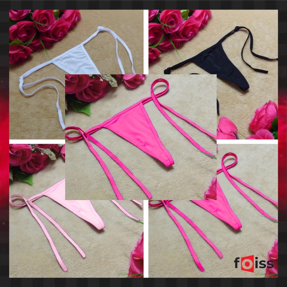 Celana Dalam G String Tali Samping Warna Pink, Hitam Merah