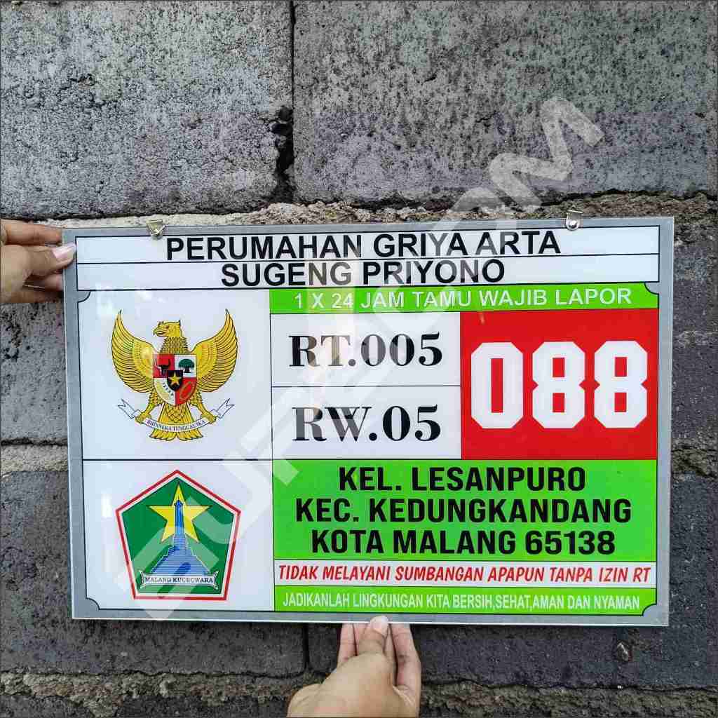 Papan Nama Ketua RT / RW, Kepala Dusun/Desa ( A73 )