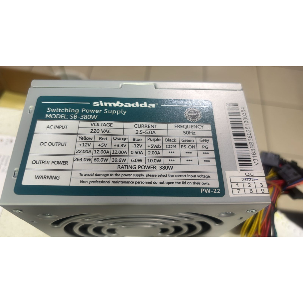 PSU Simbadda 380Watt Power Supply Simbadda 380W Simbada 380 watt OEM TRAY (NO DUS)