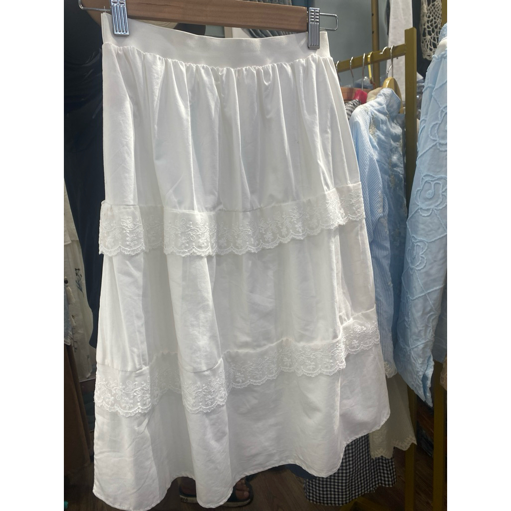 Rok katun layer susun renda