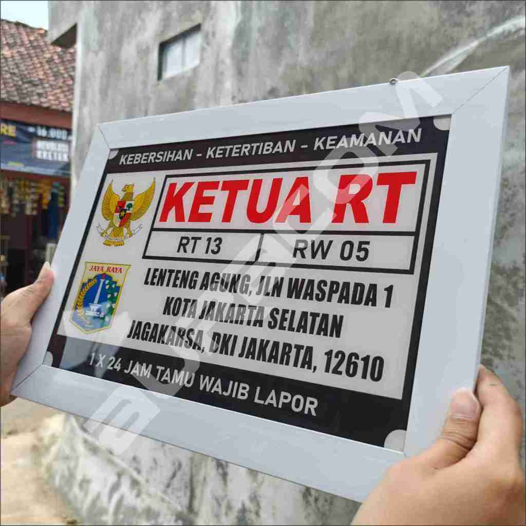 Plang Ketua RT/RW, Plang Kepala Dusun, Papan Ketua RT/RW, Plang Custom Ukuran 40 x 60 cm ( A70 )