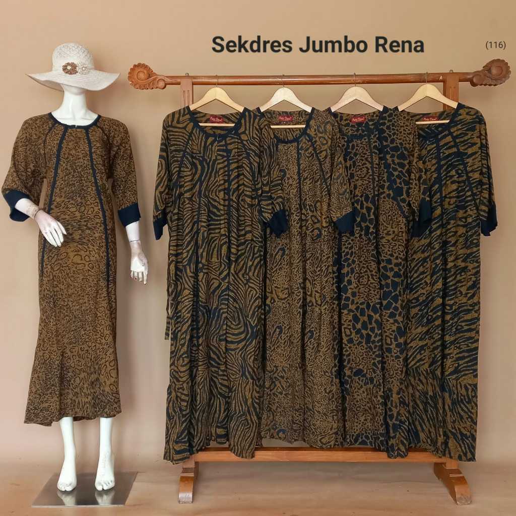 Sekdres Jumbo Rena By Putri Diana Busui Resleting Bahan Rayon Halus Terbaru Terlaris Asli Pekalongan