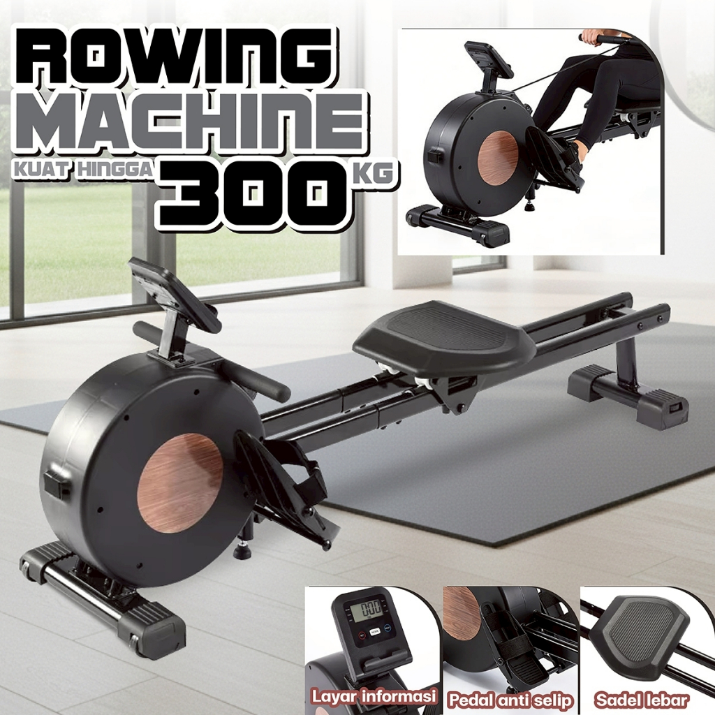HTD Sport Multifunctional Foldable Rowing Machine High Pull Down Gym Fitness Otot Mesin Dayung