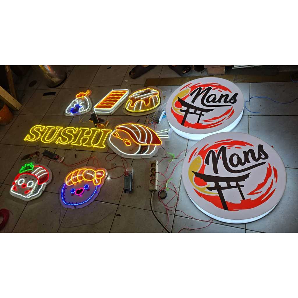 Neon Flex Custom Logo dan Tulisan - Neon Sign | Lampu Hias Proses Cepat LED