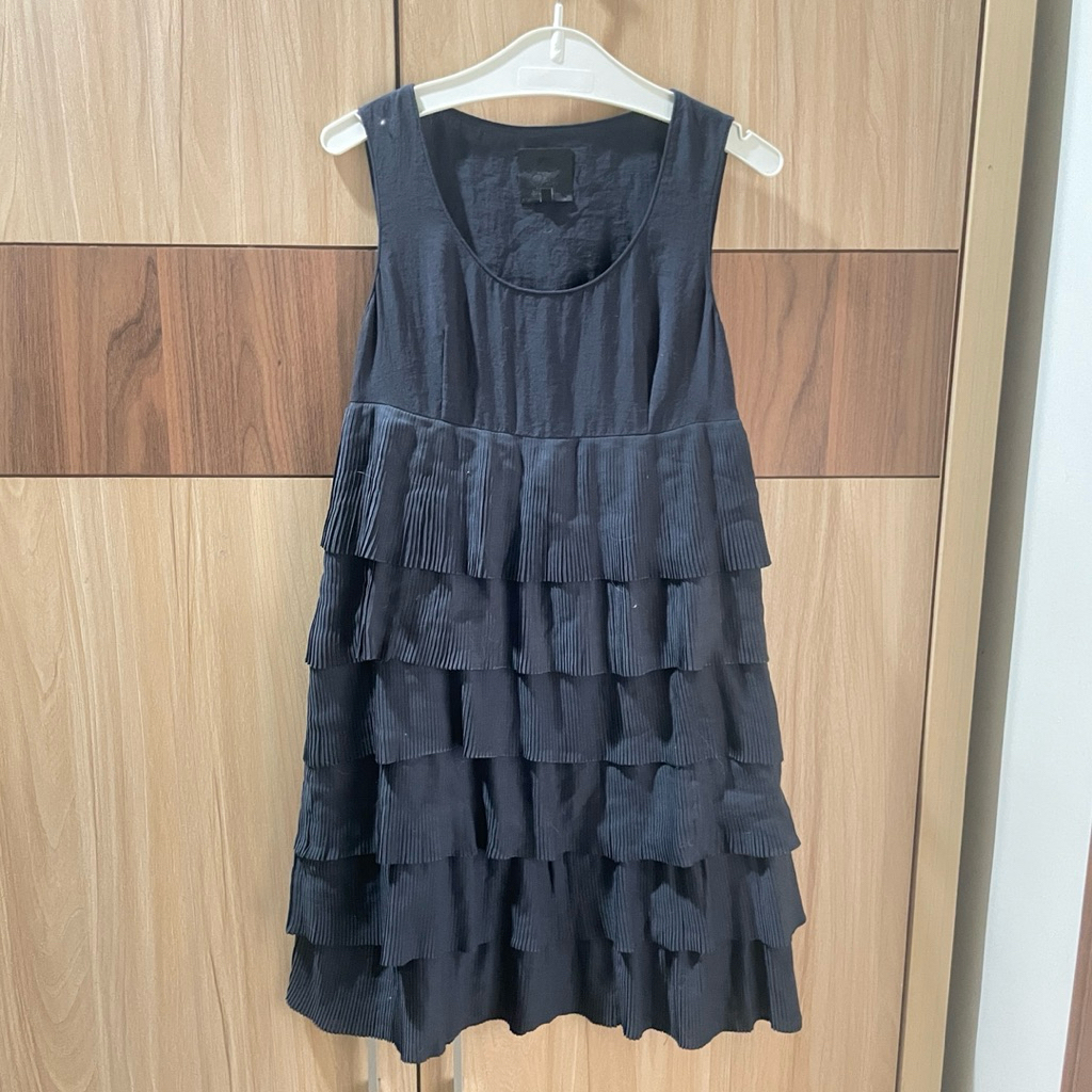 Dark Grey Dress Wednesday Goth Girl Ruffle