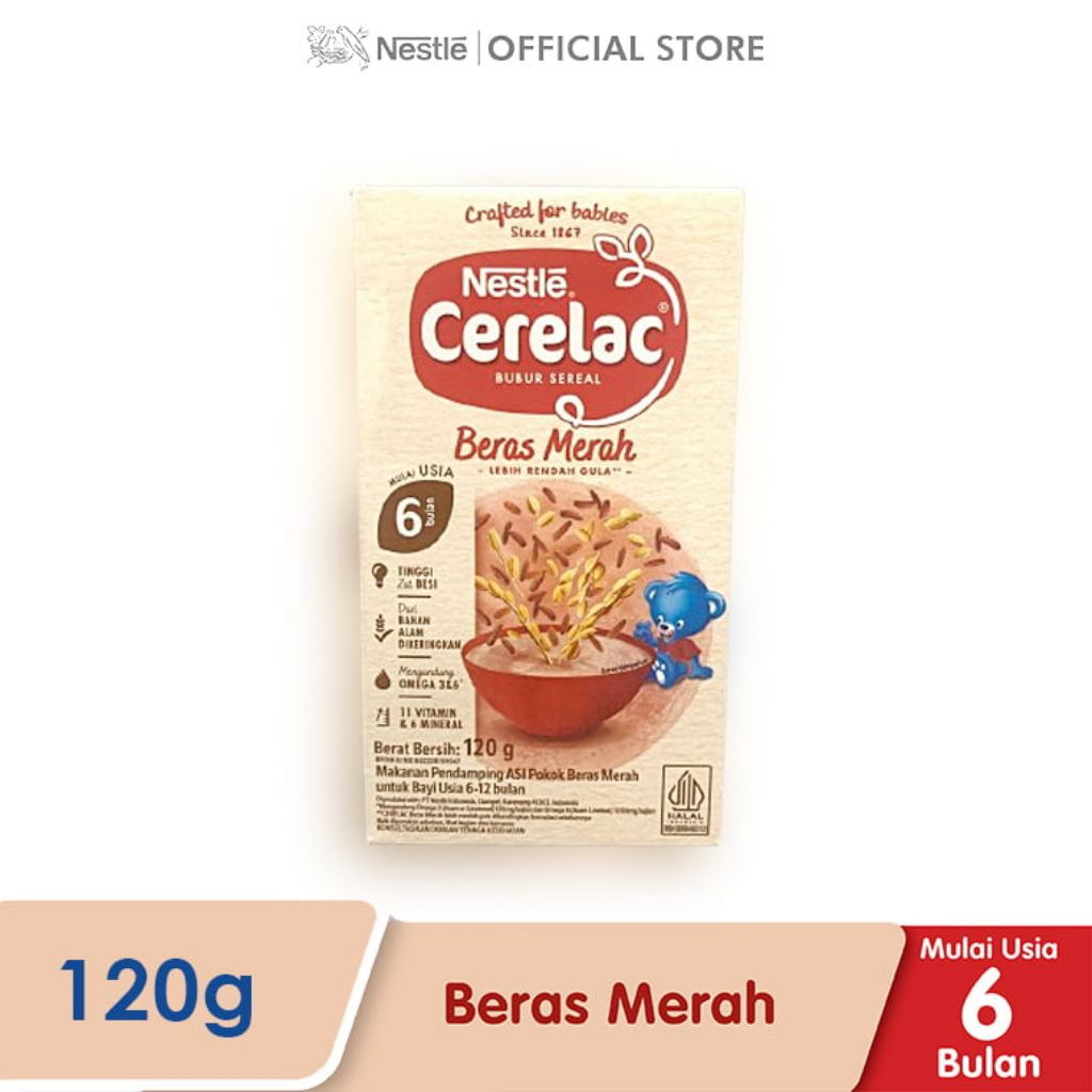 Bubur Bayi Cerelac Nestle 6+ Varian Beras Merah atau Pisang Susu
