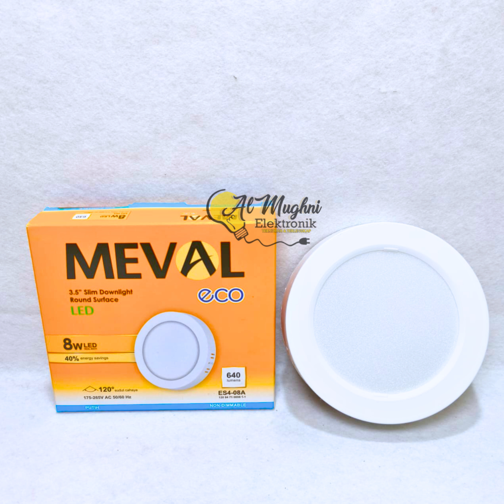 MEVAL Lampu LED Downlight Bulat Outbow 8 Watt 3,5" Slim Downlight