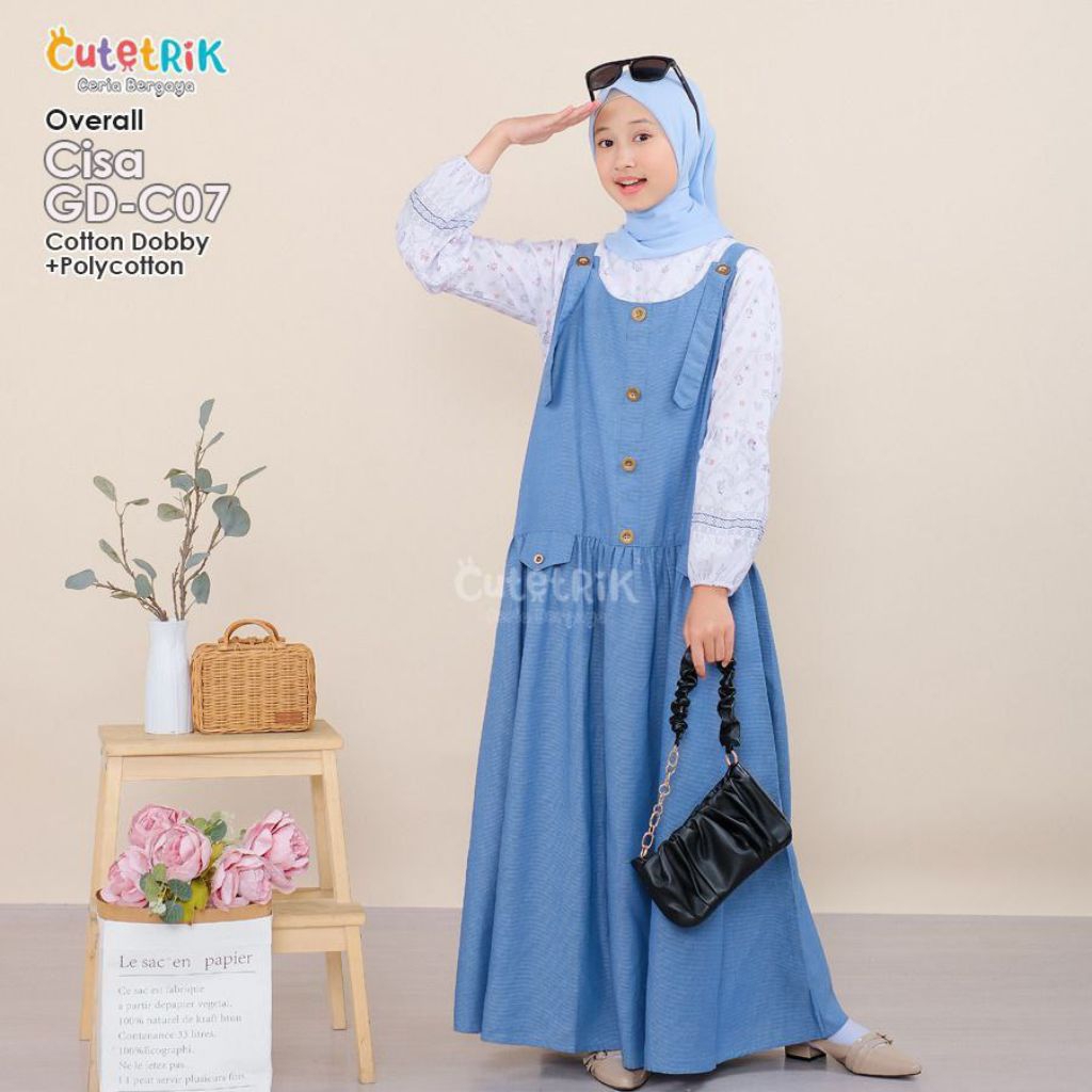 Gamis Anak usia 5-16T Gamis Cisa & IZNI MODEL OVERALL BY Cutetrik