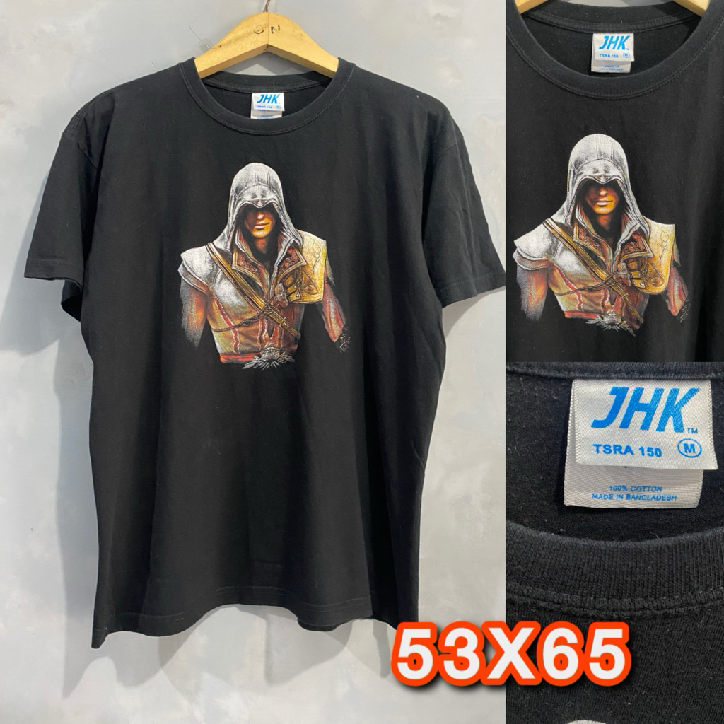 Kaos Hitam Grafis Karakter Game Vintage Style - JHK Second