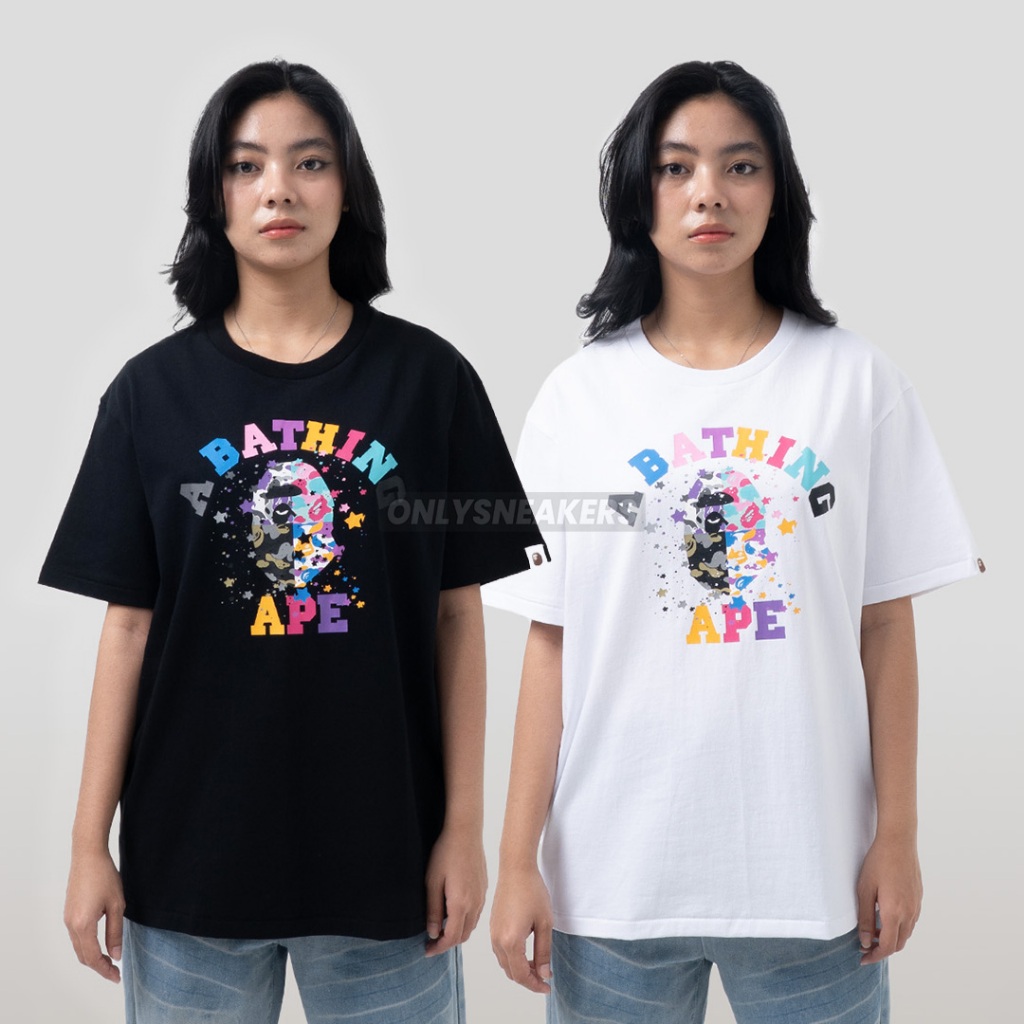 BAPE US COLLEGE STA BLACK / WHITE TEE