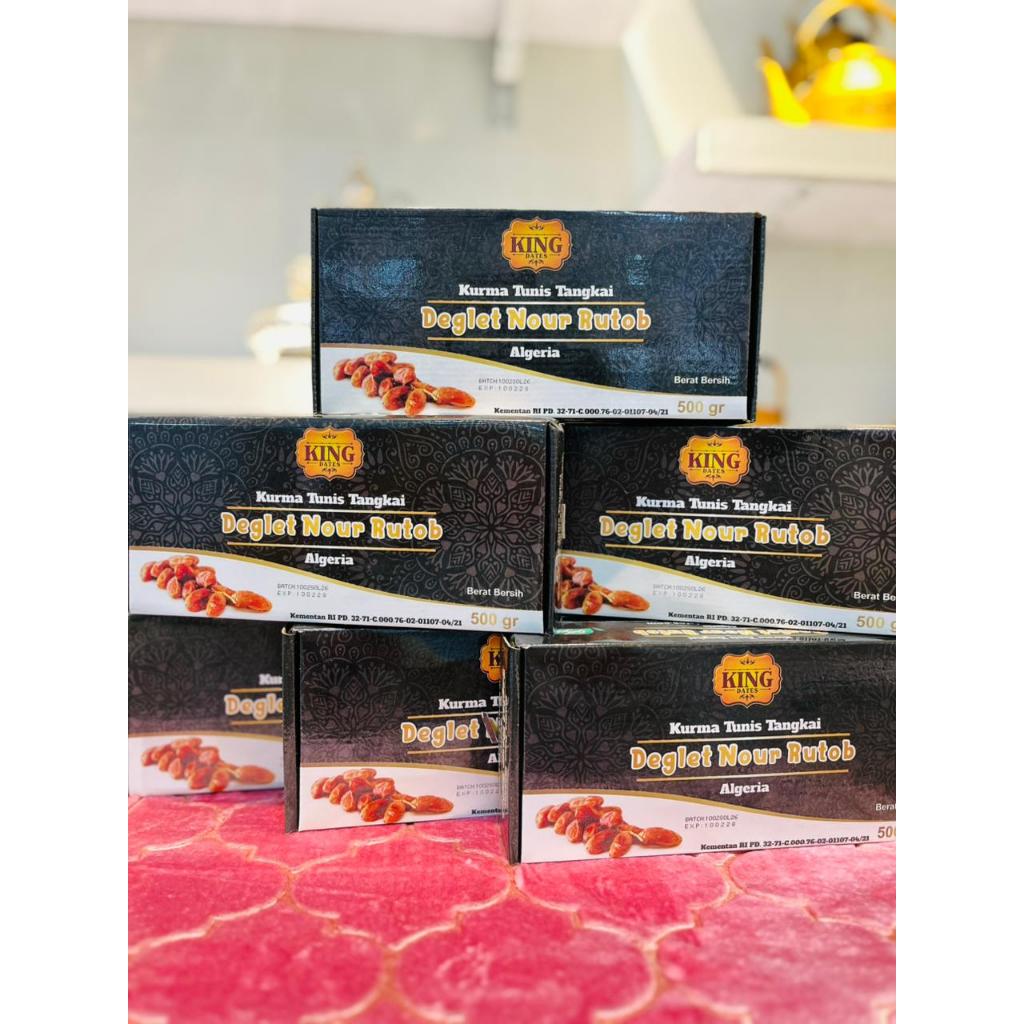 Kurma KING DATES   Deglet Noor Tunisia Tangkai 500gr