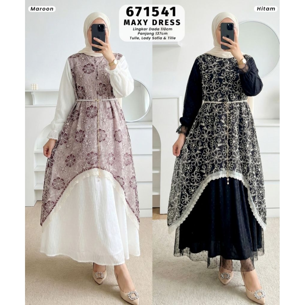 VM fashion Raisa Maxy Dress premium by EXTU H gamis lebaran terbaru 2026 bisa cod