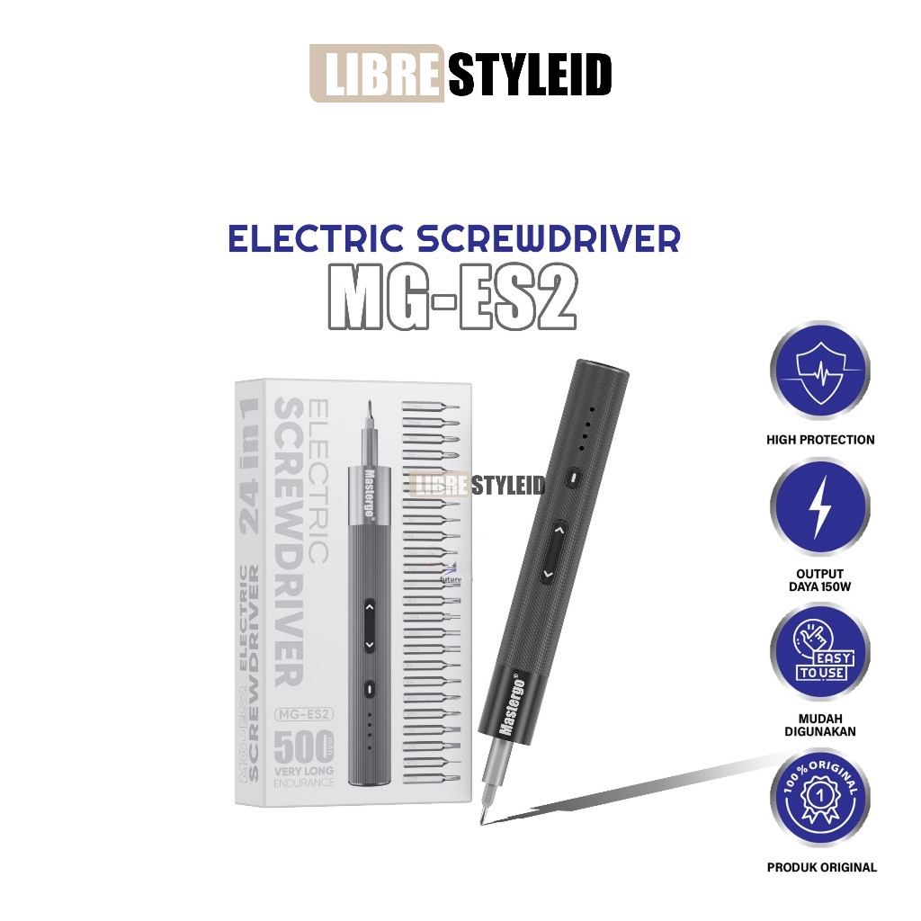 MASTERGO mg-es2 obeng elektrik 24 in 1 precision screwdriver bit s2 alloy type-c 500mah - precision 