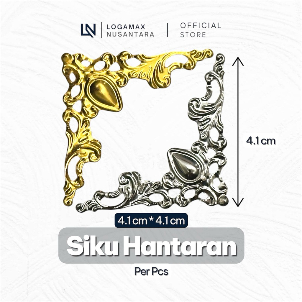 (PER PCS) SIKU HANTARAN MOTIF BATIK LEMPENGAN EMAS SILVER LOGAMAX / SIKU HANTARAN / SIKU SUDUT BUKU 