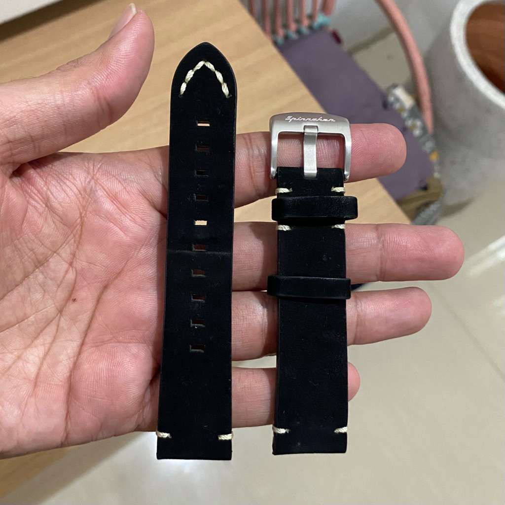 Spinnaker Original Leather Strap - Black Suede