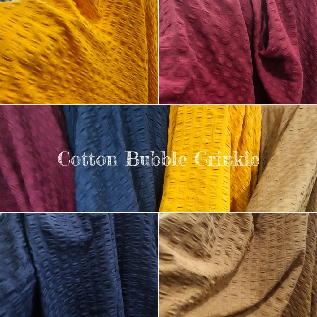 Bahan Kain Cotton Bubble Crinkle (harga 0,5mtr/50cm)